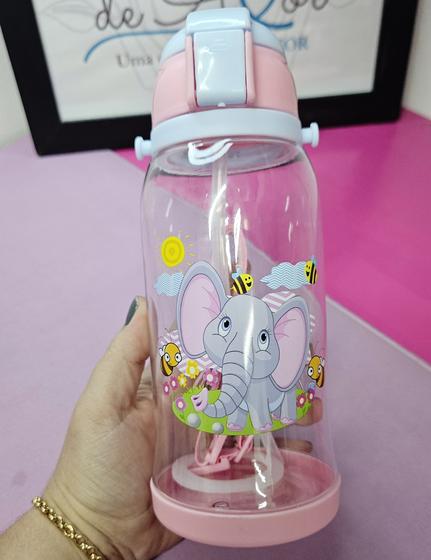 Imagem de Garrafinha C/ Canudo De Silicone Elefante 650ml