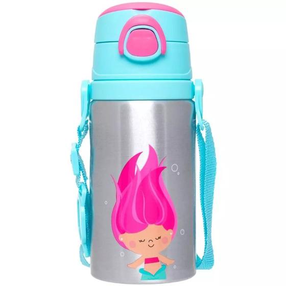 Imagem de Garrafinha De Alumínio Aventuras Com Canudo e Alça 450ML Buba