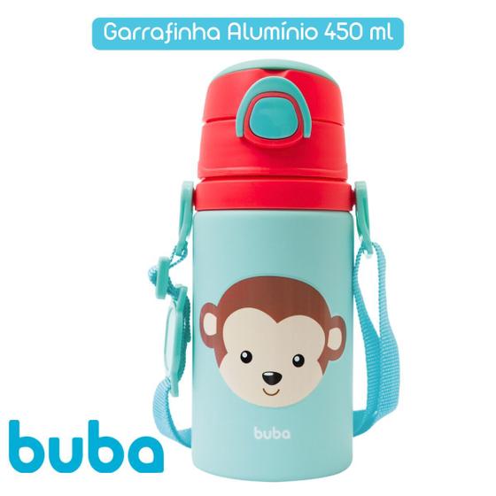Imagem de Garrafinha de Alumínio Bebê Infantil 450 ml com Alça Canudo de Silicone