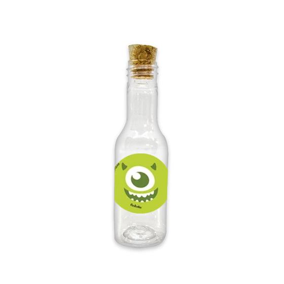 Imagem de Garrafinha de Plástico 50ml com Tampa Rolha - Festa Monstros SA - 10 unidades - Rizzo