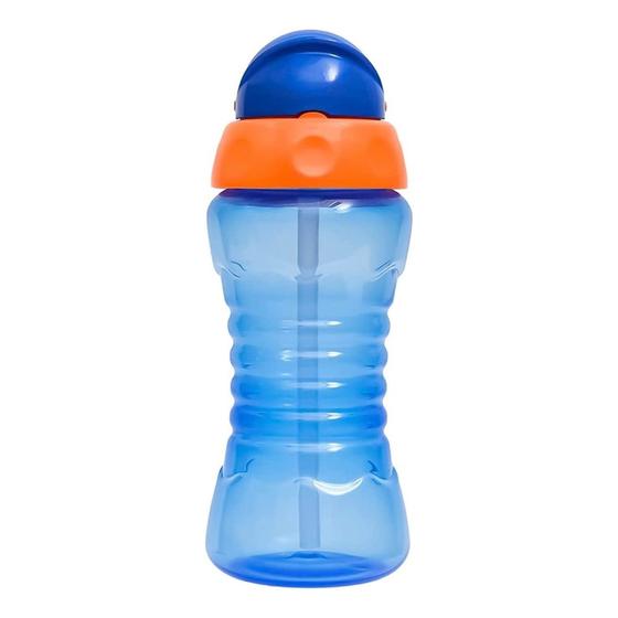 Imagem de Garrafinha Fresh com Canudo em Silicone - Laranja e Azul - Buba