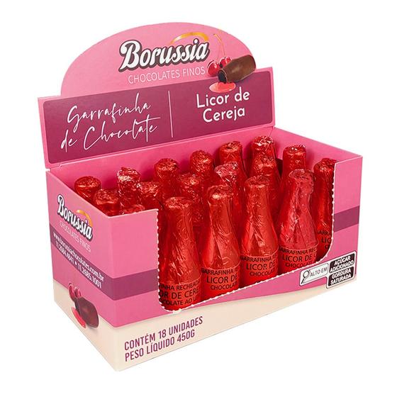 Imagem de Garrafinha Licor de Cereja com 18 unidades Borússia Chocolates