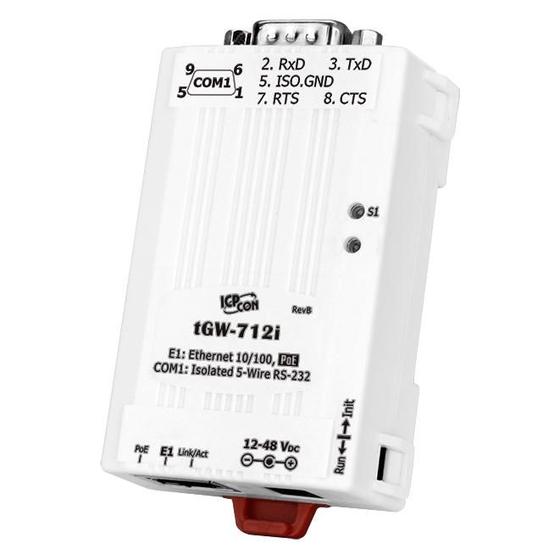 Imagem de Gateway Modbus TCP para RTU/ASCII Tiny 1 Porta RS-232 Isolada, PoE