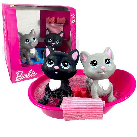 Imagem de Gatinhas Hora do Banho Mini Pets Barbie 2 Gatas na Banheira