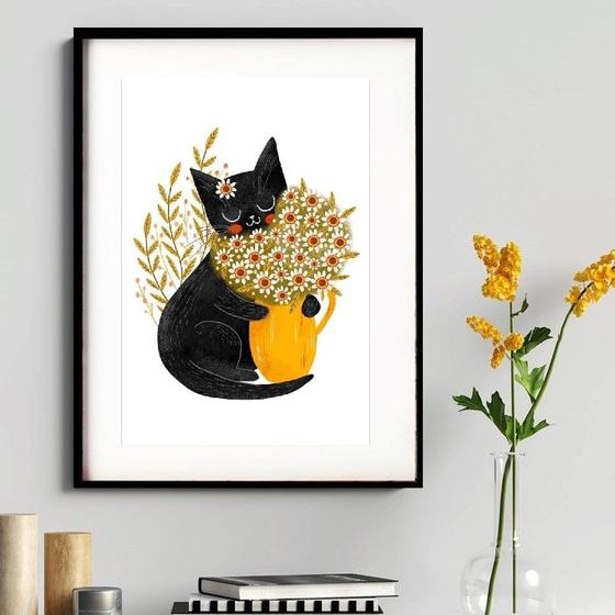 Imagem de Gato Jarro de Flores - 60x48cm