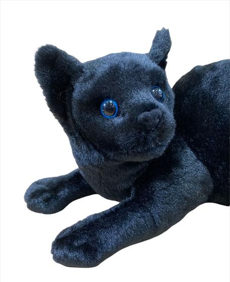 Gato Preto Deitado Pelúcia Realista Perfeito 40cm-Fizzy Toys - Pelúcia ...