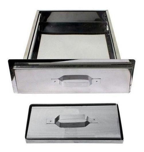 Imagem de Gaveta Cinzeiro Para Churrasqueira Inox +Tampa Refratária