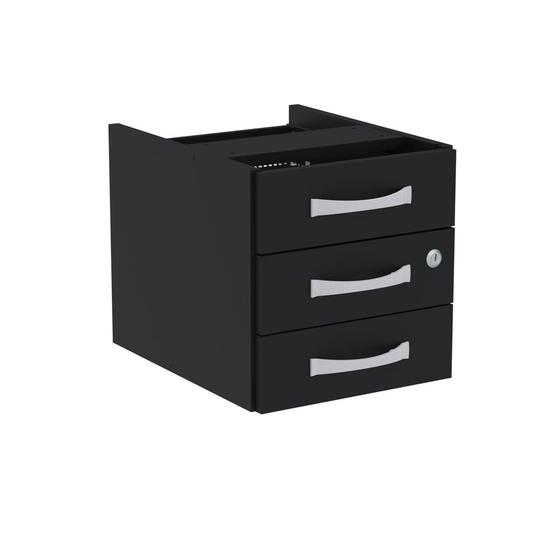 Imagem de Gaveteiro Aéreo Com 03 Gavetas Maxxi Pandin Preto
