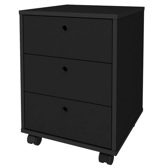 Imagem de Gaveteiro com Rodízios 3 Gavetas New Preto - Artany