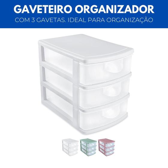 Imagem de Gaveteiro de Mesa Escritório Quarto Multiuso c/ 3 Gavetas