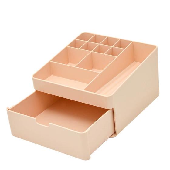 Imagem de Gaveteiro De Mesa Organizador Multiuso Com Divisórias Rosa