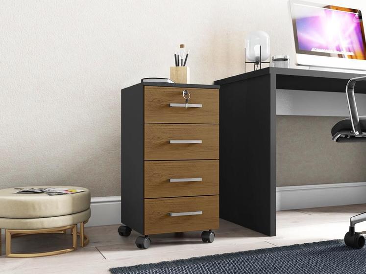 Gaveteiro Gávea Flex Preto Black/Freijó - Moveis Leão é ruim? Gaveteiro Gávea Flex Preto Black/Freijó - Moveis Leão é boa?