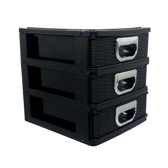 Gaveteiro Organizador De Mesa Micro Porta Tudo Com 3 Gavetas - Monte Libano Menor preço em Gaveteiro Organizador De Mesa Micro Porta Tudo Com 3 Gavetas - Monte Libano
