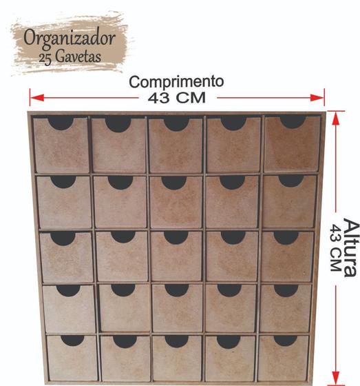 Gaveteiro Organizador Multiuso 25 Gavetas Mdf Cru é boa?