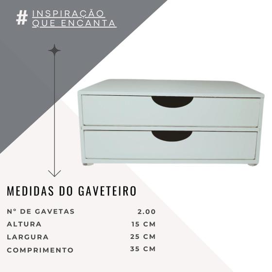 Imagem de Gaveteiro Organizador Para Escritório Com 2 Gavetas Multiuso