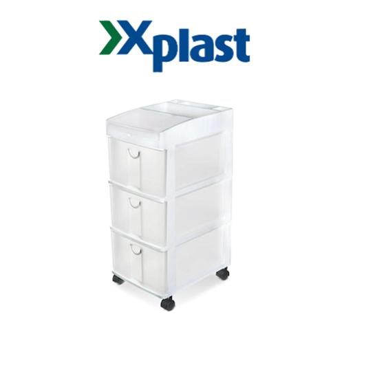 Imagem de Gaveteiro Organizer Plus Branco 3 Gavetas Xplast