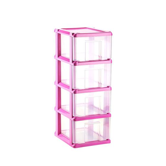 Gaveteiro Paris Rosa 4 Gavetas Agraplast 1090 Menor preço em Gaveteiro Paris Rosa 4 Gavetas Agraplast 1090