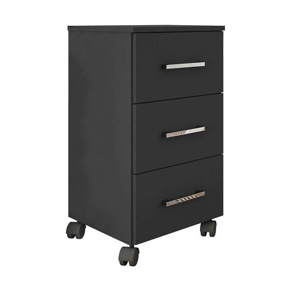 Gaveteiro Pietra Flex Color 3 GV Preto com Amarelo Menor preço em Gaveteiro Pietra Flex Color 3 GV Preto com Amarelo
