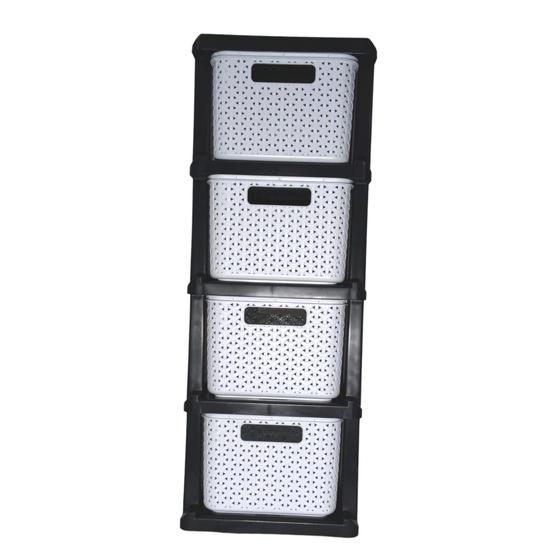 Gaveteiro Plástico Rattan 4 Gavetas Rodizio Agraplast Branco é boa?