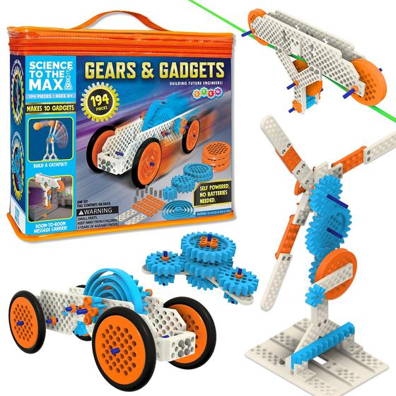 Imagem de Gears & Gadgets 194pc Kids Building Toys - Construa grandes e pequenos projetos robóticos - STEM Toys for Kids Education - Construction Building Kit - Engineering Activities Science Kits for Kids Age 8-12