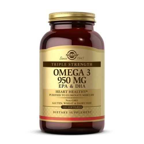 Imagem de Géis macios Triple Strength Omega-3 100 da Solgar (pacote com 4)