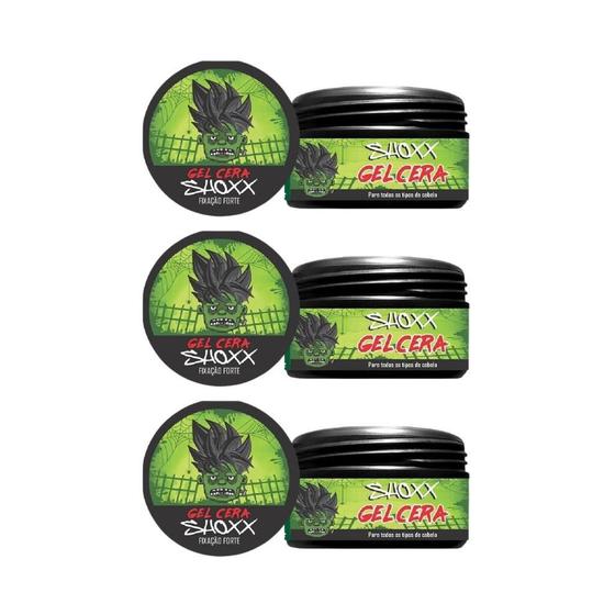 Imagem de Gel Cera Fixador Shoxx 240G - Kit Com 3Un