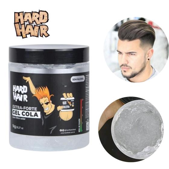 Gel Cola Kg Hard Hair Efeito Extra Forte Alta Fixa Ao Gel De Cabelo Magazine Luiza