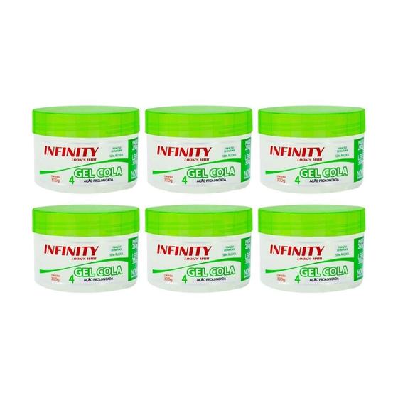 Imagem de Gel Cola Infinity Looks Verde 300G - Kit Com 6Un