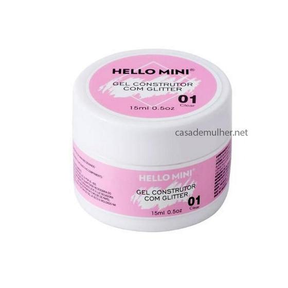 Imagem de Gel Construtor Com Glitter Clear 01 15Ml Hello Mini Hj205-1