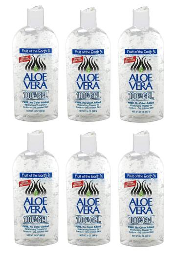 Imagem de Gel de Aloe Vera Fruit of the Earth 100% 710 ml com bomba (pacote com 6)