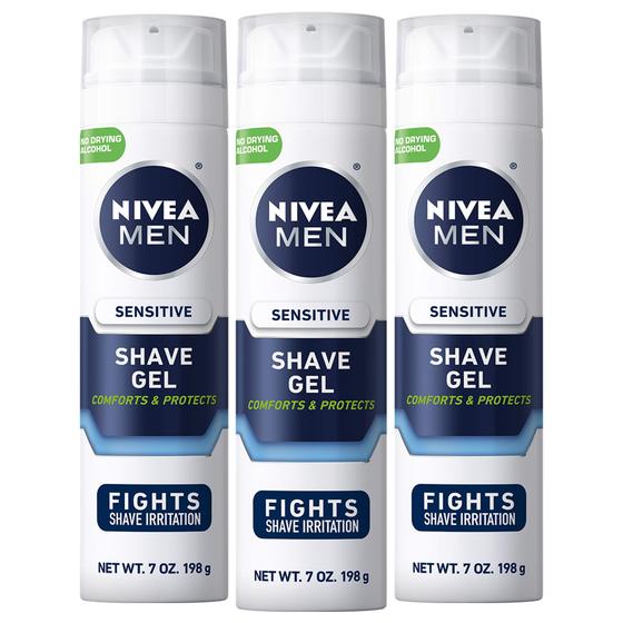 Imagem de Gel de Barbear Nivea Men Sensitive com Vitamina E - 200ml (Pack com 3)