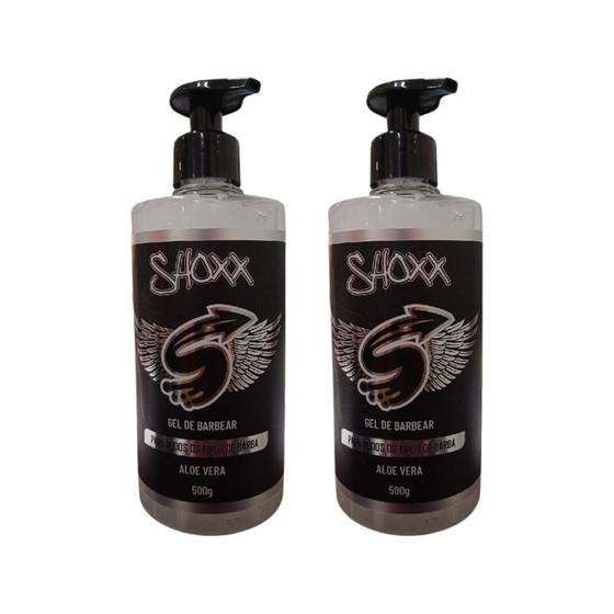 Imagem de Gel de Barbear Shoxx 500g Aloe Vera - Kit C/ 2un