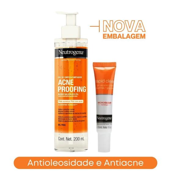 Imagem de Gel de Limpeza Sabonete Acne Proofing + Gel Secativo Para Espinhas Neutrogena Anti Acne Rapair Clear 15g