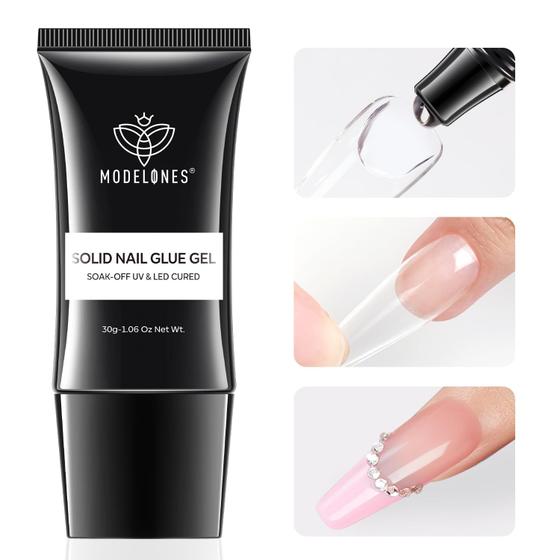 Imagem de Gel de unhas Modelones Solid 30ml para pontas de unhas de longa duração