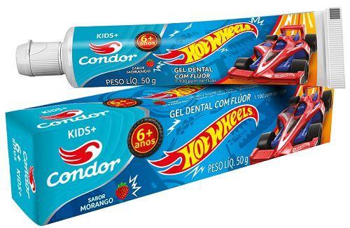 Imagem de Gel Dental Infantil Condor Hot Wheels Morango 50g