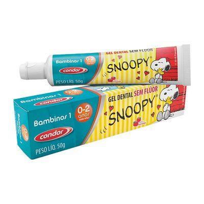 Imagem de Gel dental infantil condor snoopy bambinos 1 sem flúor 50g