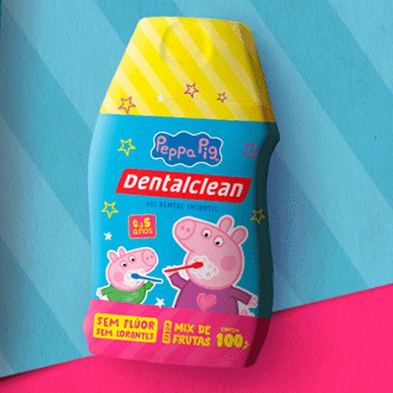 Imagem de Gel Dental Infantil sem Flúor Peppa Pig Dentalclean Mix de Frutas Frasco 100g