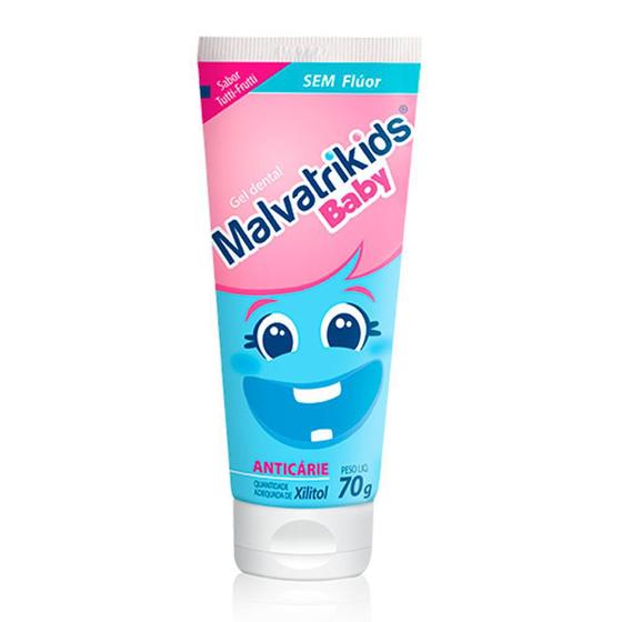 Imagem de Gel Dental Malvatrikids Baby Sabor Tutti-Frutt Sem Flúor 70g