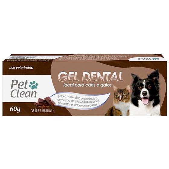 Imagem de Gel Dental Pasta de Dente Para Cachorro Gato Evita Mau Hálito Pet Clean Sabor Chocolate