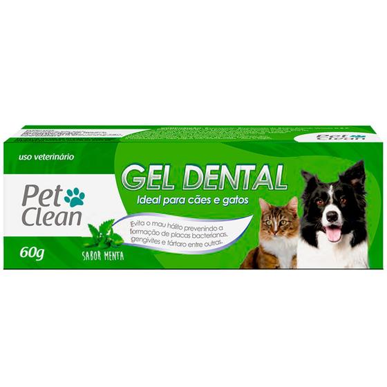 Imagem de Gel Dental Pasta de Dente Para Cachorro Gato Evita Mau Hálito Pet Clean Sabor Menta