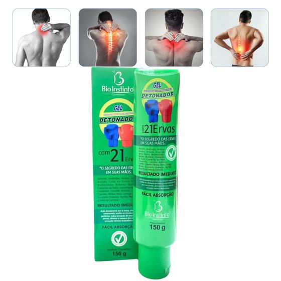 Imagem de Gel Desodorante Massageador Bio Instinto Detonador com 21 Ervas Bisnaga 150g