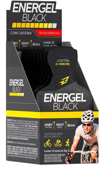 Imagem de Gel Energel Black 10 Sachês  Bodyaction Carb Up Sabor FRUTAS VERMELHAS Bcaa Waxy Maize Whey protein