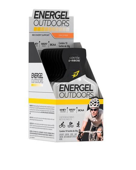 Imagem de Gel Energel Outdoors 10 Sachês  Bodyaction Carb Up Sabor TANGERINA Bcaa Waxy Maize Whey protein