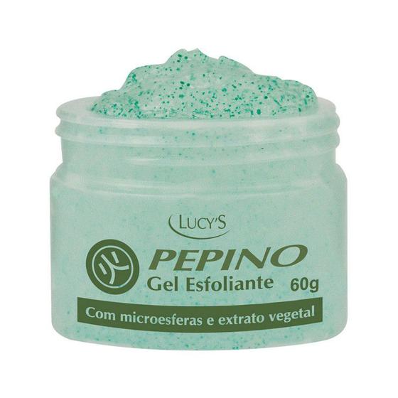 Imagem de Gel Esfoliante Facial Pepino para Rosto com Extrato Vegetal e Microesferas Limpeza de Pele 60g LUCY'S.