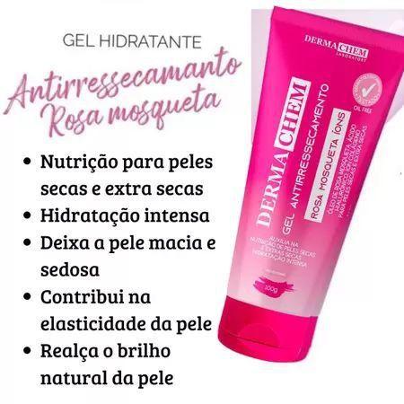 Gel Facial Hidratante para Peles Secas e Extras Secas Rosa Mosqueta  Dermachem - Hidratante Facial - Magazine Luiza