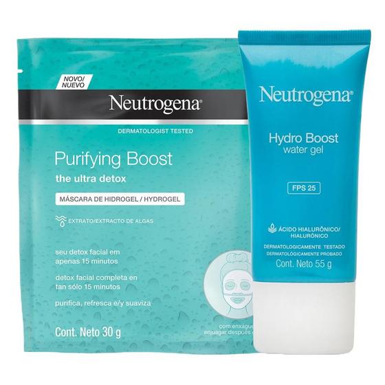 Imagem de Gel facial Neutrogena hydro boost water 55g + Máscara Neutrogena hidrogel purifyng boost 30ml