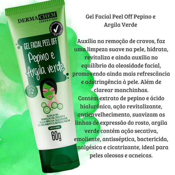 Gel Facial Peel Off Máscara com Argila Escolha Sua Favorita Dermachem