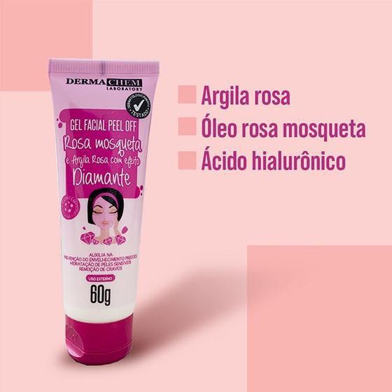 Gel Facial Peel Off Rosa Mosqueta Dermachem 264 Hidratante Facial