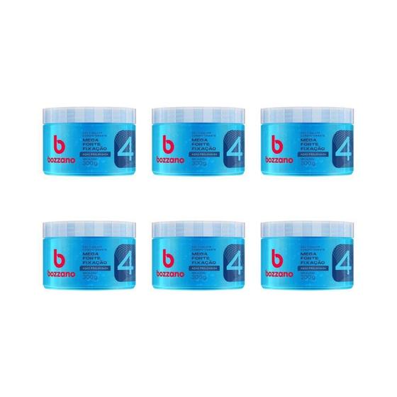 Imagem de Gel Fixador Bozzano 300G Azul - Kit Com 6Un
