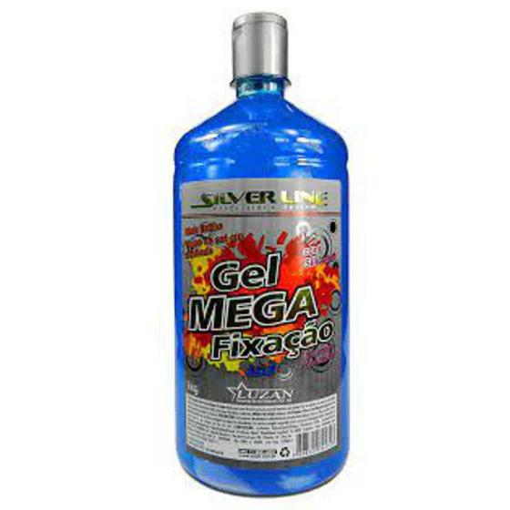 Imagem de Gel Fixador Mega Fixaçao Azul Silver Line 1KG Brilho Molhado